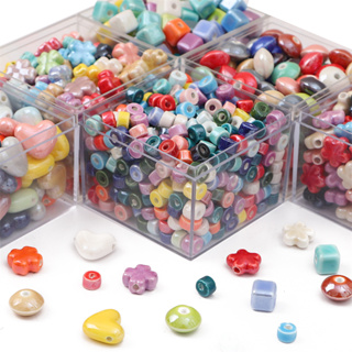 ลูกปัดเซรามิค คละแบบ สําหรับทําเครื่องประดับ DIY จํานวน 10 ช…