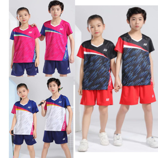 เสื้อกีฬาแขนสั้น ลายทีมแบดมินตัน Yonex แบบแห้งเร็ว แฟชั่นฤดูร้อน สําหรับเด็กผู้ชาย และผู้หญิง 2023