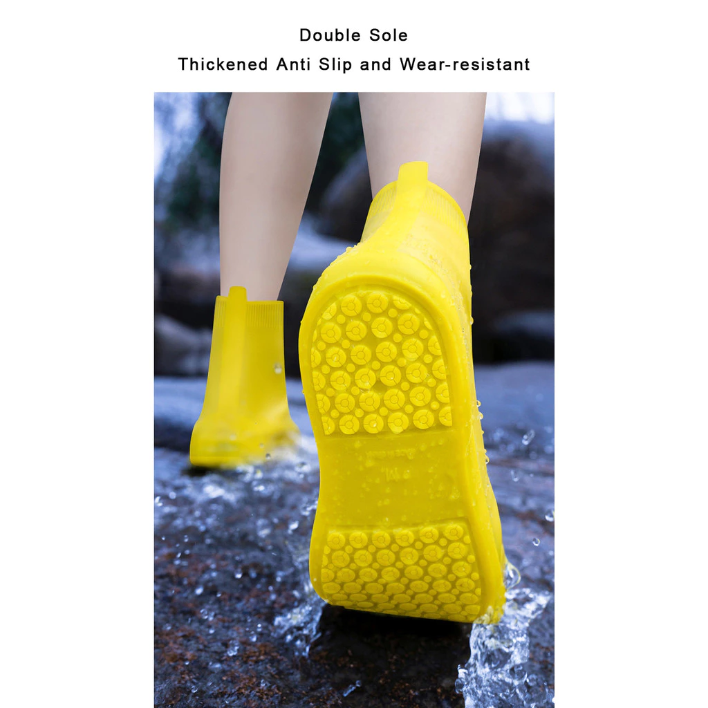 Kufun ซิลิโคนกันน้ำสวมรองเท้ากันฝน Unisex thumbnail 6