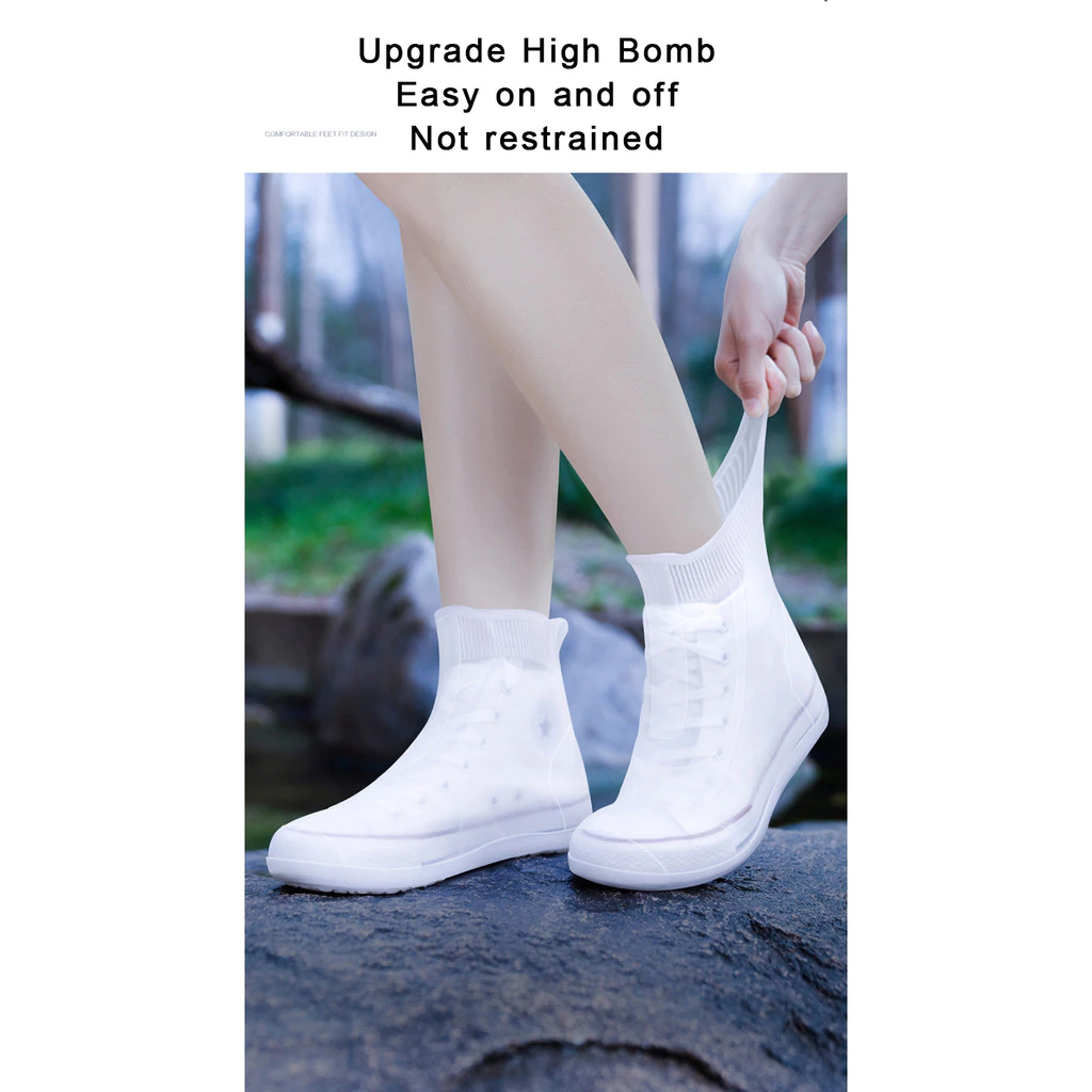 Kufun ซิลิโคนกันน้ำสวมรองเท้ากันฝน Unisex thumbnail 7
