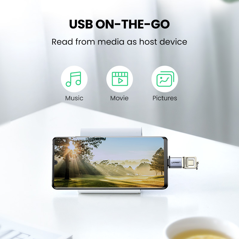 Ugreen อะแดปเตอร์ USB C Type C เป็น USB 3.0 Thunderbolt 3 Type-C OTG สําหรับ Macbook pro Air Samsung S10 S9 USB OTG ราคา ถูกที่สุด ดีลบีเคเค แกลเลอรีภาพที่ 3