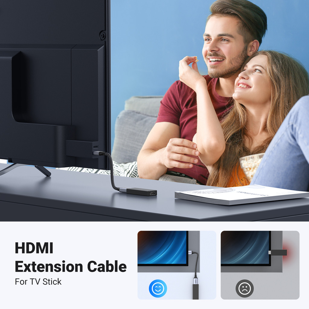 Ugreen สายเคเบิลต่อขยาย HDMI 8K 8K HDMI 2.1 ตัวผู้ เป็นตัวเมีย 8K@60Hz 4K@120Hz ความเร็วสูงพิเศษ 48Gbps สําหรับ Fire TV HDTV PS5 PS4 Xbox Series