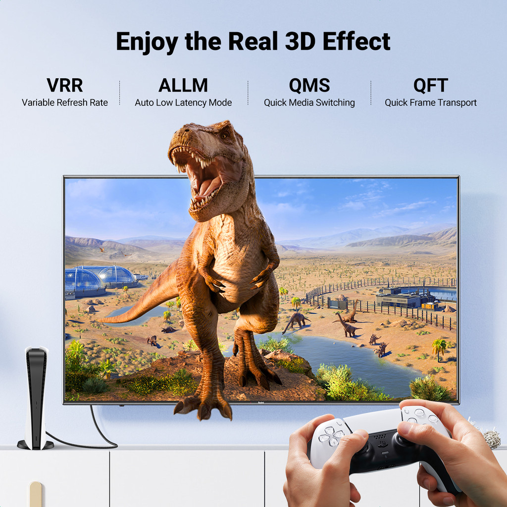 Ugreen สายเคเบิลต่อขยาย HDMI 8K 8K HDMI 2.1 ตัวผู้ เป็นตัวเมีย 8K@60Hz 4K@120Hz ความเร็วสูงพิเศษ 48Gbps สําหรับ Fire TV HDTV PS5 PS4 Xbox Series