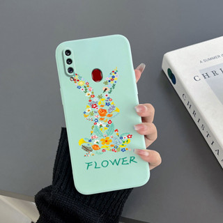 เคสโทรศัพท์มือถือ Tpu ขอบตรง ลายกระต่าย สําหรับ Samsung A20s A02s A03core A10 A10s A11