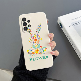 เคสโทรศัพท์มือถือ Tpu ขอบตรง ลายกระต่าย สําหรับ Samsung A13 4G A13 5G A33 5G A73 5G A53 5G A03S