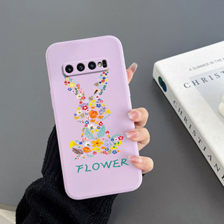 เคสโทรศัพท์มือถือ Tpu ขอบตรง ลายกระต่าย สําหรับ Samsung S10 S10plus S20 S20fe S20plus S20Ultra