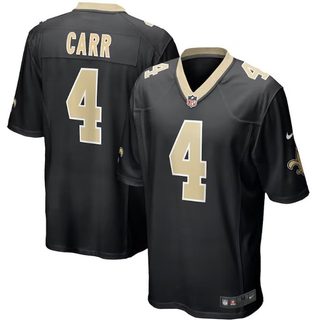 เสื้อกีฬารักบี้ แขนสั้น ทรงหลวม ลายทีม New Orleans Saints สไตล์ยุโรป และอเมริกา เสื้อกีฬาแขนสั้น ลายทีม Derek Carr 4 Derek สําหรับผู้ชาย