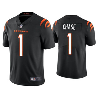 เสื้อกีฬารักบี้ ทรงหลวม ลาย Cincinnati Tiger Bengals สไตล์ยุโรป และอเมริกา แฟชั่นฤดูร้อน เสื้อกีฬาแขนสั้น ลายทีม JaMr Chase Jersey 1 ชิ้น