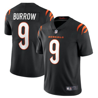 เสื้อกีฬารักบี้ ทรงหลวม ลาย Cincinnati Tiger Bengals สไตล์ยุโรป และอเมริกา แฟชั่นฤดูร้อน เสื้อกีฬาแขนสั้น ลายทีม Joe Burrow Jersey 9 ชุด สําหรับผู้ชาย