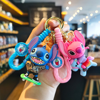 Coffeejoy ใหม่ การ์ตูน Stitch รถ พวงกุญแจ จี้ น่ารัก อินเทรนด์ เท่ พวงกุญแจ กระเป๋า จี้ พวงกุญแจ