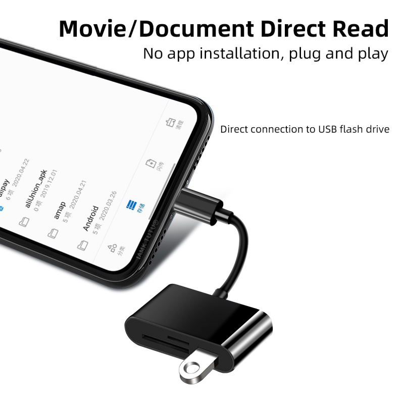 จัดส่งรวดเร็ว3IN1 Usb Micro SD/TF Card Reader Type C/Micro USB To SD Card Reader OTG U Disk Reader อะแดปเตอร์ HUB