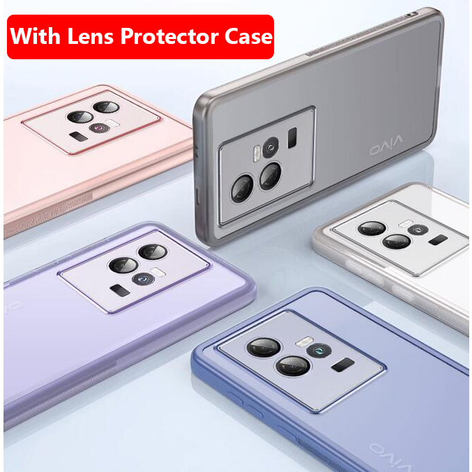 Iqoo Z8 11 Z7 Z7X 5G เคสใส กันกระแทก พร้อมฟิล์มกันรอยเลนส์กล้อง เคสโทรศัพท์ กันกระแทก เคสด้านหลัง