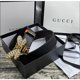 Gucci Bee เข็มขัดหัวเข็มขัดอัตโนมัติ สไตล์นักธุรกิจ สําหรับผู้ชาย และผู้หญิง