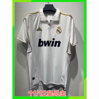 เสื้อกีฬาแขนสั้น ลายทีมชาติฟุตบอล Real Madrid 11 12 ชุดเหย้า คุณภาพสูง สไตล์เรโทร สําหรับผู้ชาย