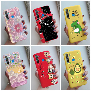 เคสโทรศัพท์มือถือ ซิลิโคนนิ่ม ลายไดโนเสาร์ แมวน่ารัก สีแคนดี้ สําหรับ REALME 5 5I 5S 5 PRO 6I