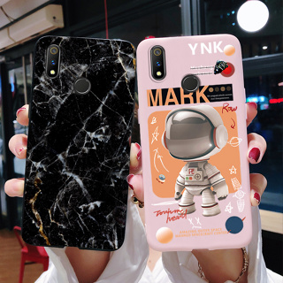 เคสโทรศัพท์มือถือซิลิโคน TPU แบบนิ่ม ลายนักบินอวกาศ สีดํา สําหรับ Realme 3 Pro 3 3i Realme3 3Pro