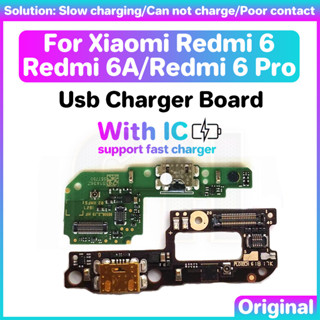 บอร์ดพอร์ตชาร์จ USB พร้อมสายแพ IC USB สําหรับ Xiaomi xm Redmi rm 6 6A 6 Pro A