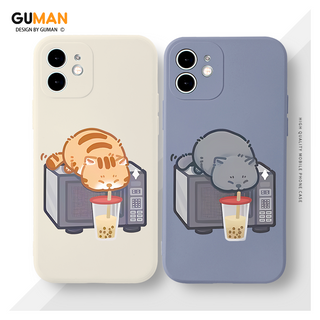 GUMAN เคสคู่ เคสไอโฟน คู่รัก กันกระแทกซิลิโคนนุ่มการ์ตูนน่ารักตลก เคสโทรศัพท์ Compatible for iPhone 15 14 13 12 11 Pro Max SE 2020 X XR XS 8 7 6 6S Plus พลัส XYM2059