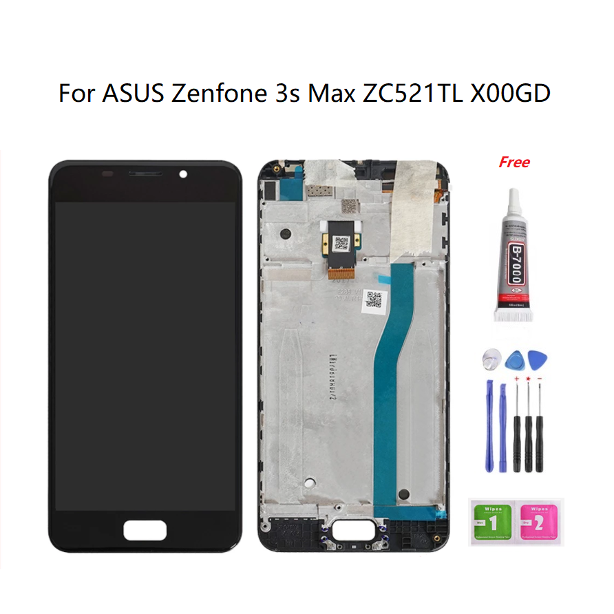 สําหรับ ASUS Zenfone 3S MAX ZC521TL X00GD 3 MAX ZC520TL X008D จอแสดงผล LCD กรอบหน้าจอสัมผัส Digitize