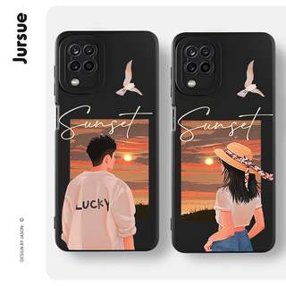 JURSUE เคสคู่ เคสซัมซุง คู่รัก ขอบเหลี่ยมกันกระแทกซิลิโคนนุ่มการ์ตูนตลก เคสโทรศัพท์ SAMSUNG A03 A12 A13 A51 A32 A52 A52S 5G M12 M32 พลัส XYH592