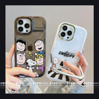 เคสโทรศัพท์มือถือ ลายการ์ตูน Snoopy Charlie Brown พร้อมขาตั้ง สําหรับ iphone 14 13 11 12 pro max XR