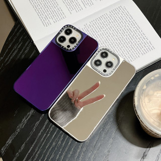 Ct เคสโทรศัพท์มือถือแบบกระจก ชุบไฟฟ้า สีม่วง สําหรับ Iphone 11 14 13 12 11