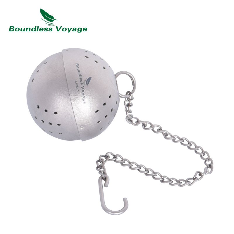 Boundless Voyage ไทเทเนียมชา Ball Infuser น้ําหนักเบาชา Steeper พิเศษ Fine ตาข่ายกรองชา Extented Cha