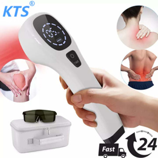 KTS Cold Laser Therapy Device Infrared LED Light Therapy Massage Acupuncture Machine Body Massager Muscle Relax Pain Massager for Muscle Reliever and Knee Pain Sciatica Pain Rheumatic Physical Therapy 2x808nm+12x650nm Laser Beams