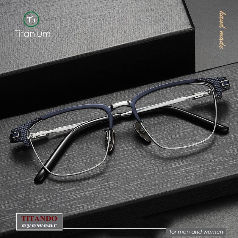 แว่นตาสายตาสั้น กรอบไทเทเนียมบริสุทธิ์ ทรงสี่เหลี่ยม สไตล์ญี่ปุ่น สําหรับผู้ชาย 999.9 S02-T