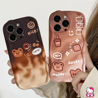 เคสโทรศัพท์มือถือนิ่ม ขอบโค้ง ลายโดนัท กาแฟ หมี 3D ไล่โทนสี สําหรับ Samsung A23 A11 A13 A24 A50s A04s A14 A20s A04 A30 A12 A20 A21s A02s A03s A30s A50 A52s M12 A32 A03 A52 A10s A51 M01s