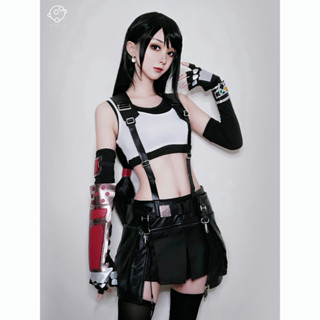 พร้อมส่ง FF VII FF7 tifa Lockhart ชุดเสื้อผ้า สําหรับผู้ใหญ่ ผู้หญิง