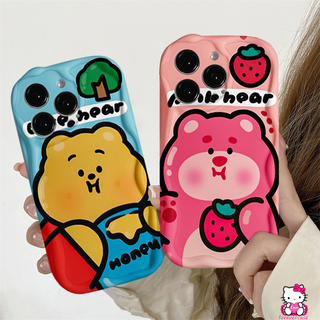 เคสโทรศัพท์มือถือแบบนิ่ม กันกระแทก ลายการ์ตูนหมีพูชน่ารัก 3D แวววาว สําหรับ iPhone 11 Pro Max XR X SX Max 7 6 8 6S Plus14 13 12 Pro Max