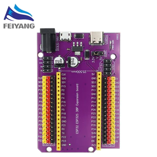 บอร์ดทดลอง ESP32 TYPE-C MICRO USB CP2102 WiFi และบลูทูธ Dual Core ESP32-DevKitC-32 ESP-WROOM-32 38PINS