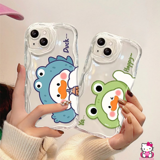 เคสโทรศัพท์มือถือ แบบนิ่ม ลายการ์ตูนเป็ด 3D ขอบโค้ง สําหรับ Samsung A14 A12 A23 A24 A04s A13 A30 A20s A30s A32 A50s A51 A31 A04 A21s A02s A50 A03s A52s A03 A11 A10s A20 A52