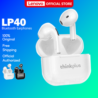 Lenovo LP40 หูฟังบลูทูธ IPX5 หูฟังไร้สาย บลูทูธ 5.1 HD สเตอริโอ ความล่าช้าต่ํา เล่นเกม พร้อมไมโครโฟน เพลง