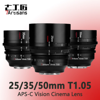 7artisans 25mm 35mm 50mm T1.05 รูปแบบ APS-C Cine Cinematic Lens เลนส์กล้องมิเรอร์เลสระดับมืออาชีพ