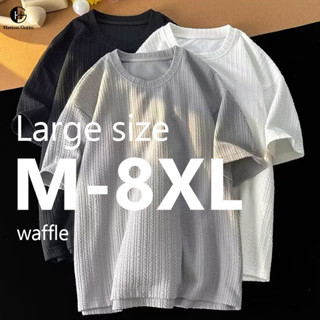 [M-8XL] เสื้อยืดคอกลม แขนสั้น สีพื้น แฟชั่นฤดูร้อน สําหรับผู้ชาย