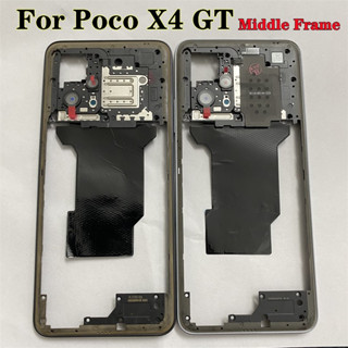 แท้ กรอบกรอบกลาง และปุ่มปรับระดับเสียง สําหรับ Xiaomi Poco X4 GT NFC