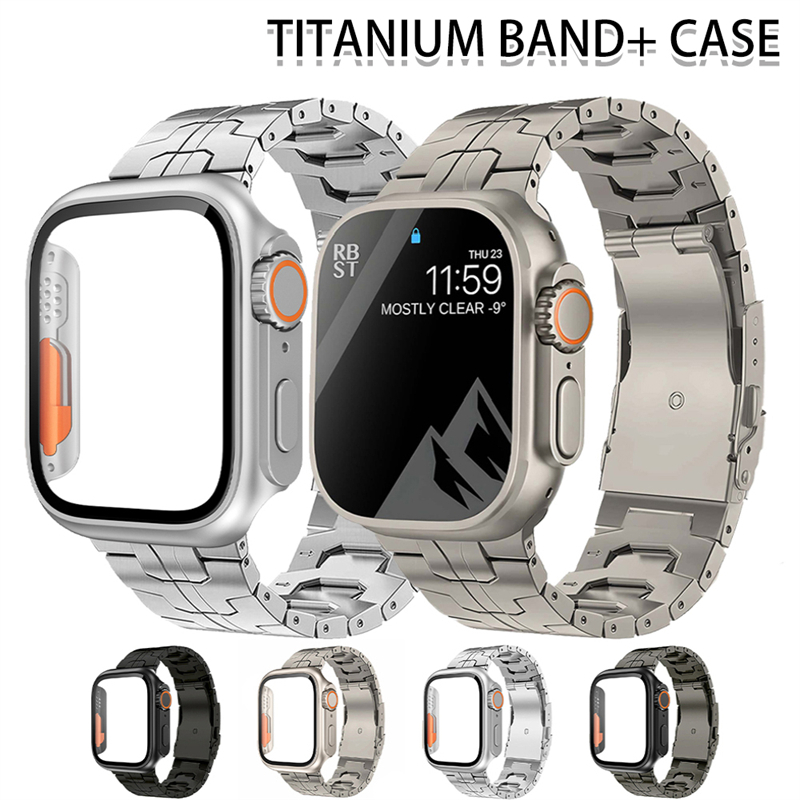 เคสนาฬิกาข้อมือ PC ไทเทเนียม หรูหรา สําหรับ IWatch Band 40 มม. 41 มม. 44 มม. 45 มม. IWatch 8 7 6 5 4 Se 3 2