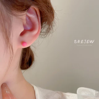 DREJEW 6 pcs เข็มเงินมาการองสีหยดน้ํามันถั่วต่างหูหกชิ้นชุดแฟชั่นที่เรียบง่ายทุกการแต่งกายต่างหูต่างหู