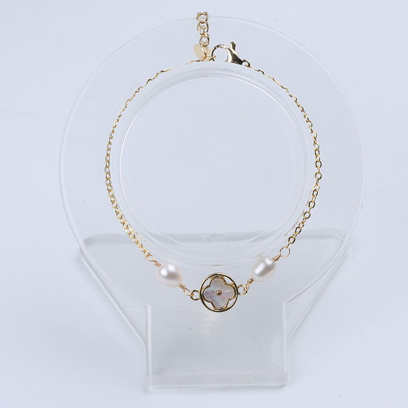 สร้อยข้อมือมุกน้ําจืดธรรมชาติ แฮนด์เมด - รูปที่ 4