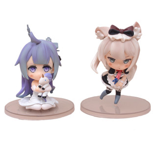 โมเดลฟิกเกอร์ PVC อนิเมะเกม Azur Lane HMS Unicorn and Hamman น่ารัก ขนาด 10 ซม. ของเล่นสะสม ของขวัญ สําหรับเด็ก