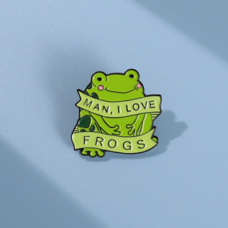 เข็มกลัด รูปการ์ตูนกบ I Love Frogs น่ารัก เครื่องประดับ สําหรับเพื่อน