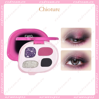 Chioture Jasmine พาเลทอายแชโดว์ สี่สี เนื้อแมตต์ กลิตเตอร์ ไฮกลอส