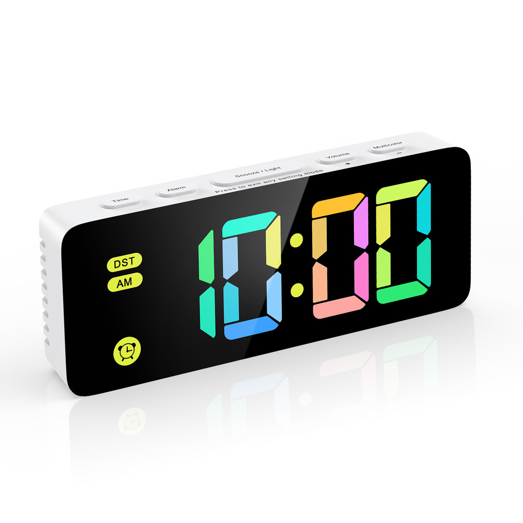 Oria นาฬิกาปลุกดิจิทัล USB ใช้แบตเตอรี่ พร้อมไฟแบ็คไลท์ LED 7 RGB หรี่แสงได้ 4 ระดับ สําหรับเด็ก นอนหลับหนัก