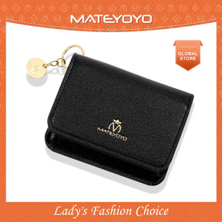 Mateyoyo กระเป๋าสตางค์ กระเป๋าใส่บัตร ขนาดเล็ก พับสามทบ แฟชั่น เรียบง่าย สําหรับผู้หญิง