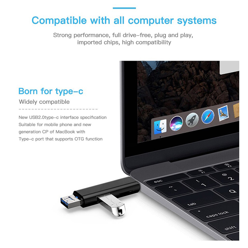 Fast Ship5 In 1 USB C 3.0 เครื่องอ่านการ์ด Type C อะแดปเตอร์ Micro USB OTG SD TF อะแดปเตอร์เครื่องอ่านการ์ดหน่วยความจํา - รูปที่ 4