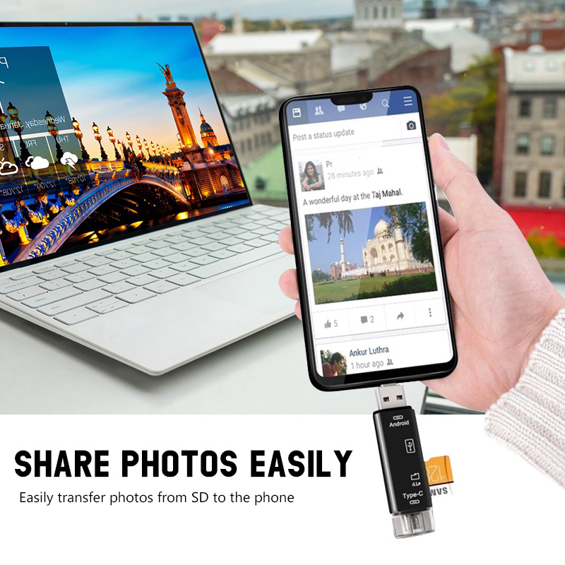 Fast Ship5 In 1 USB C 3.0 เครื่องอ่านการ์ด Type C อะแดปเตอร์ Micro USB OTG SD TF อะแดปเตอร์เครื่องอ่านการ์ดหน่วยความจํา - รูปที่ 6