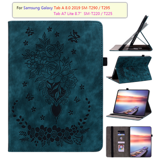 For Samsung Galaxy Tab A 8.0 2019 T290 T295 Tab A7 Lite SM-T220 SM-T225 8.7" Tablet Case Fashion 3D Butterfly PU Leather Protective With Holder Card Storage Flip With Pen Holder