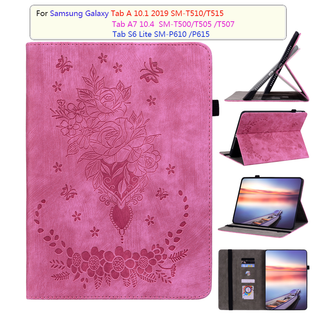 Samsung Galaxy Tab A 10.1 2019 SM-T510 A7 10.4" 2020 2022 SM-T500 S6 Lite 10.4 P610 Case Fashion 3D Butterfly PU Leather Protective With Pen Holder With Holder Card Storage Flip